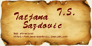 Tatjana Sazdović vizit kartica